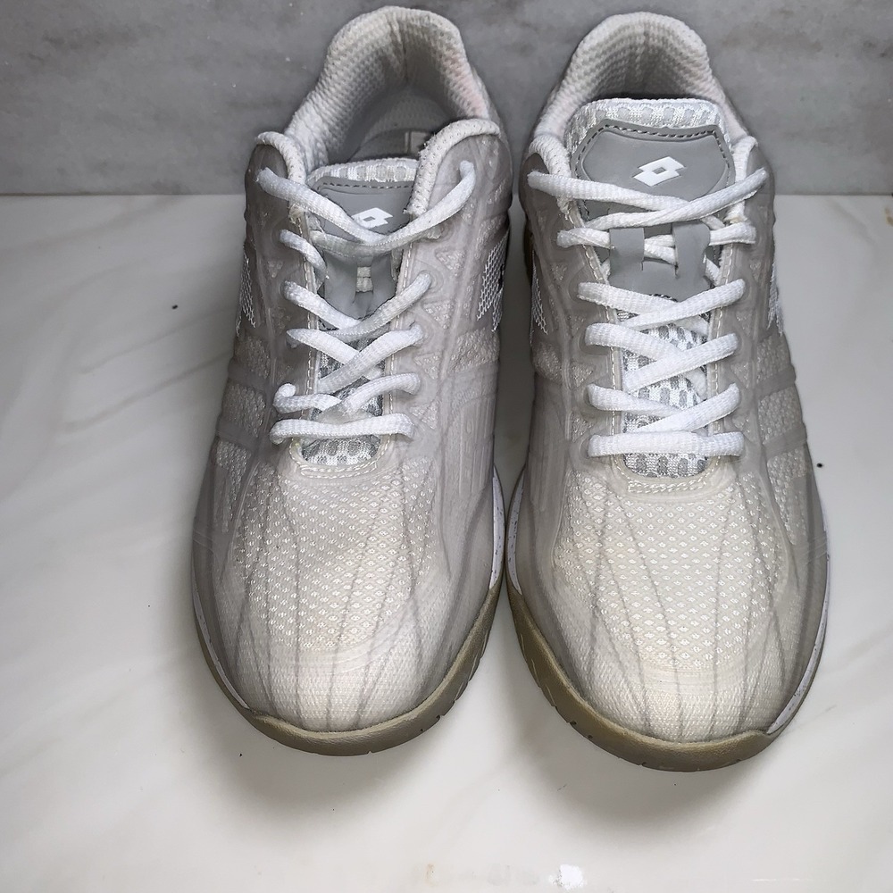 Lotto Mirage 300 III Speed Court Tennis Shoes White Grey Women's Size 8‎